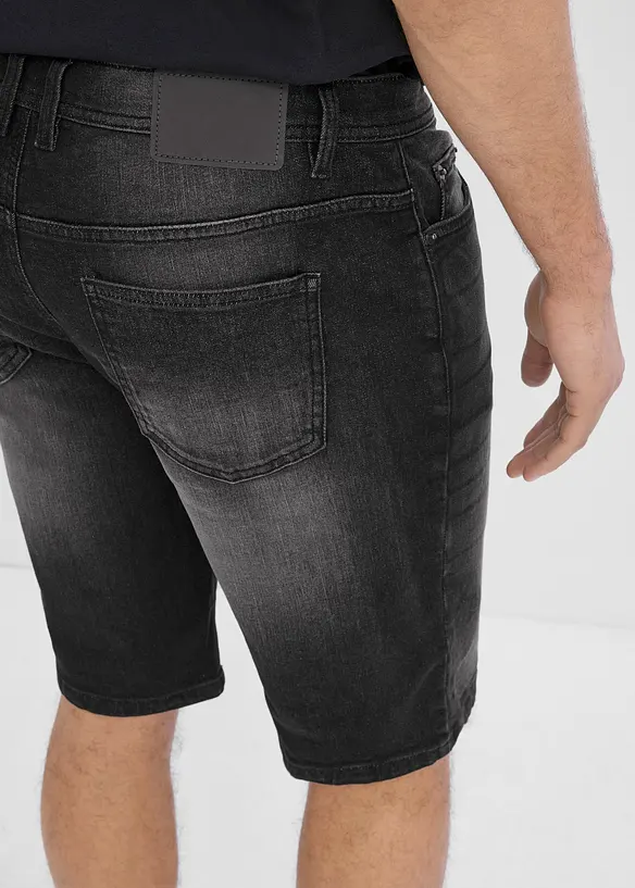 Bermuda di jeans elasticizzati con cavallo rafforzato, regular fit, bonprix