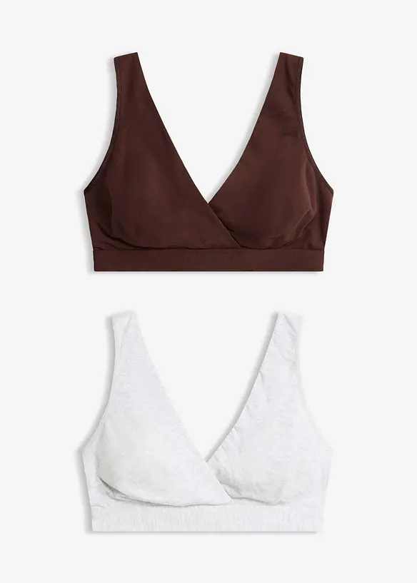 Reggiseno da allattamento senza ferretto con cotone biologico (pacco da 2), bonprix