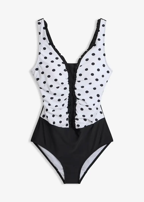 Costume intero con arricciatura ed effetto modellante medio, bonprix