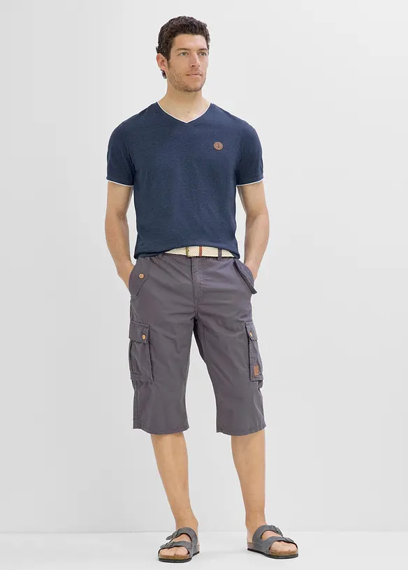 T-shirt a V con effetto doppio strato, bonprix