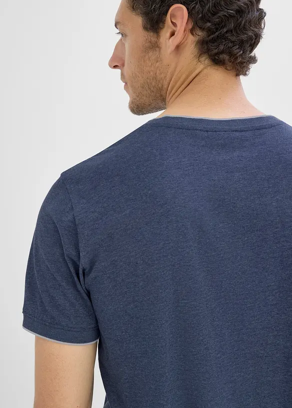 T-shirt a V con effetto doppio strato, bonprix