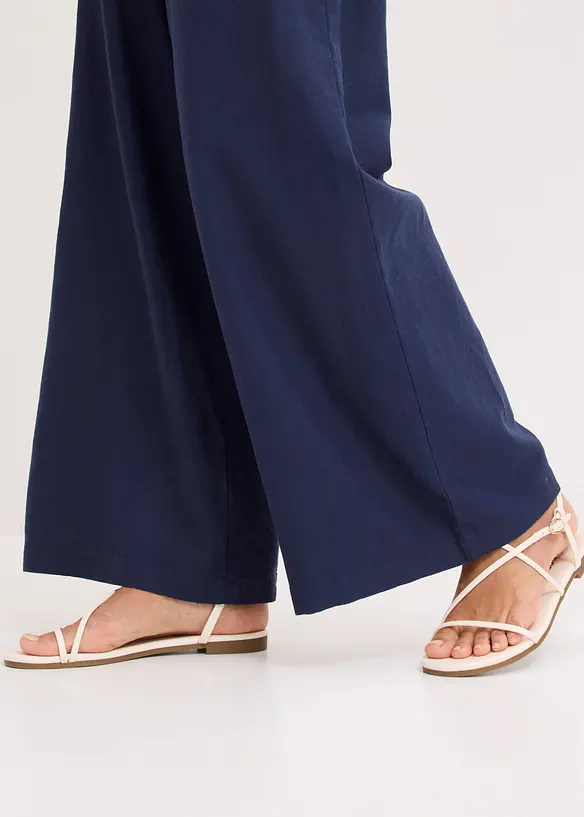 Pantaloni larghi in misto lino fresco e leggero, bonprix