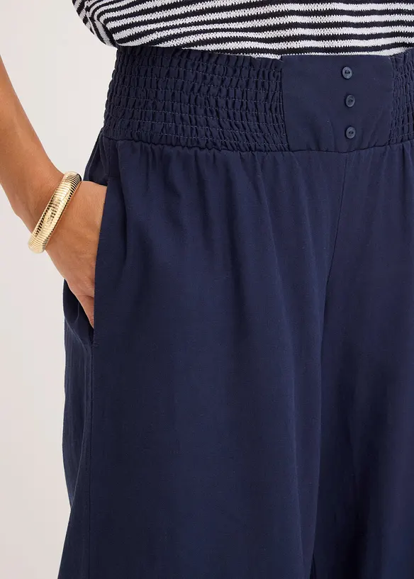 Pantaloni larghi in misto lino fresco e leggero, bonprix