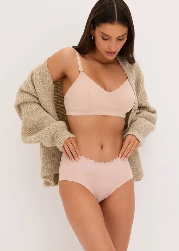 Reggiseno da allattamento senza ferretto con cotone biologico (pacco da 2), bonprix