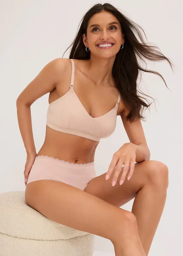 Reggiseno da allattamento senza ferretto con cotone biologico (pacco da 2), bonprix