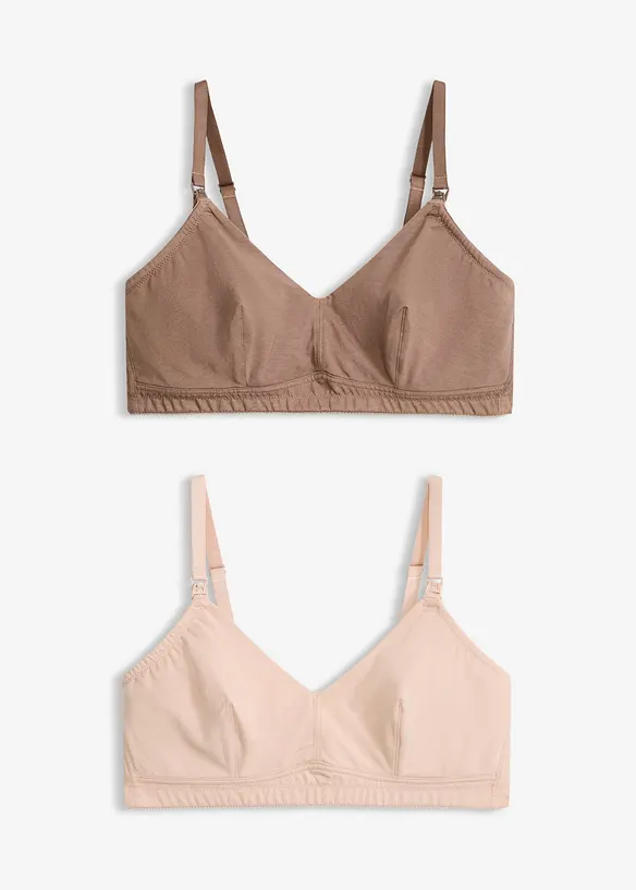 Reggiseno da allattamento senza ferretto con cotone biologico (pacco da 2), bonprix