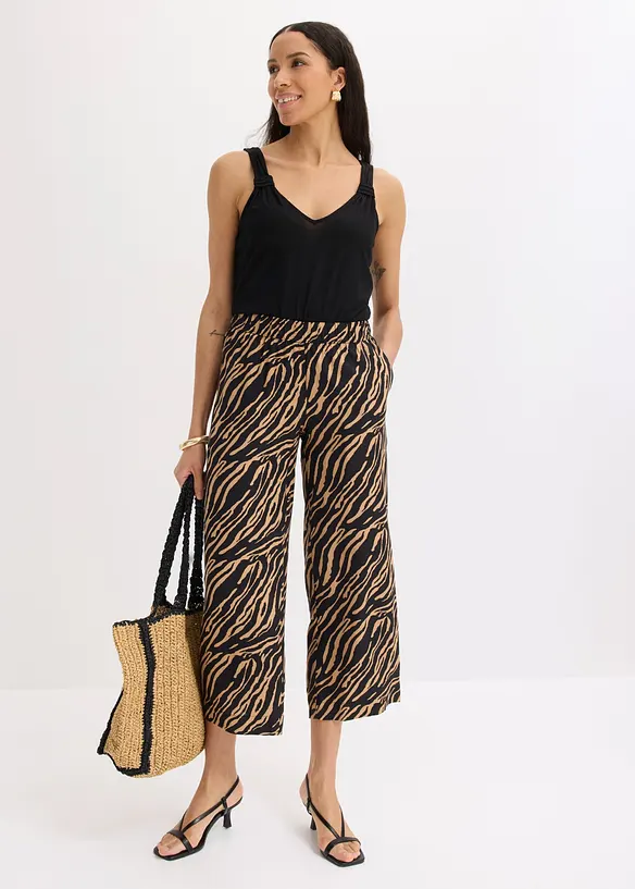 Pantaloni in viscosa con elastico in vita, bonprix