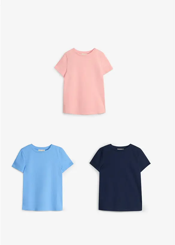 T-shirt in puro cotone biologico (pacco da 3), bonprix