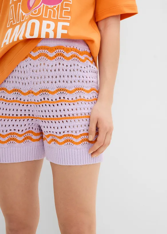 Shorts di maglia in misto cotone e lino fresco, bonprix