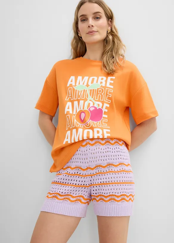 Shorts di maglia in misto cotone e lino fresco, bonprix