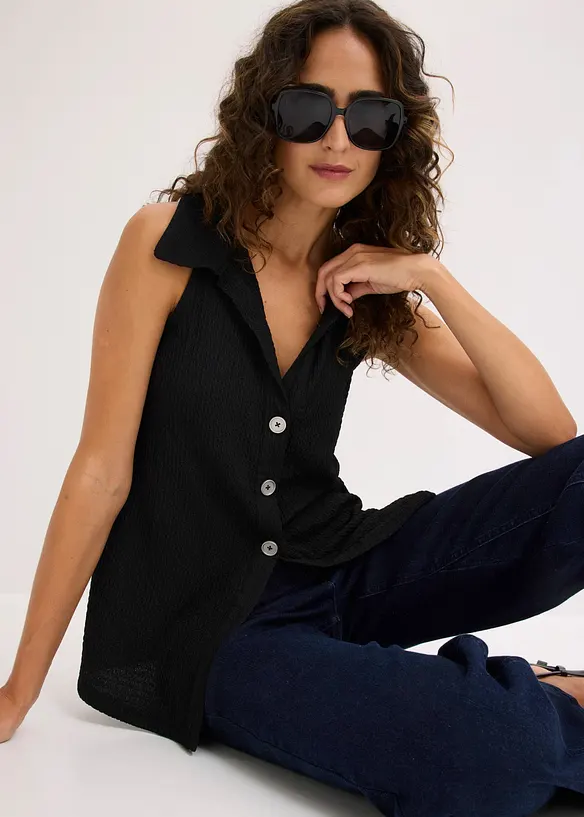 Top in cr&ecirc;pe operato, bonprix