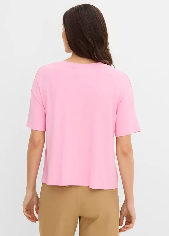 Maglietta cropped con spalle scese, bonprix