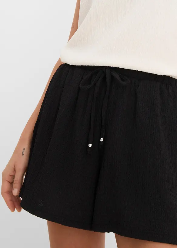 Shorts con elastico in vita in cr&ecirc;pe operato, bonprix