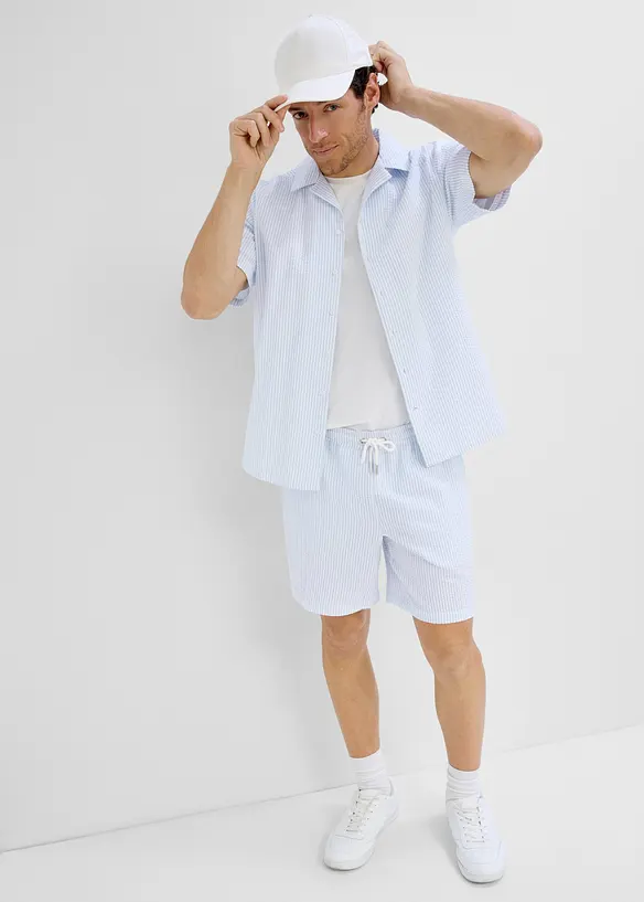 Camicia stile resort in seersucker, loose fit, bonprix