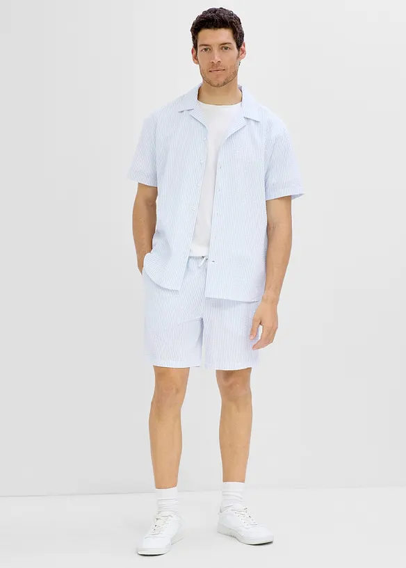 Camicia stile resort in seersucker, loose fit, bonprix