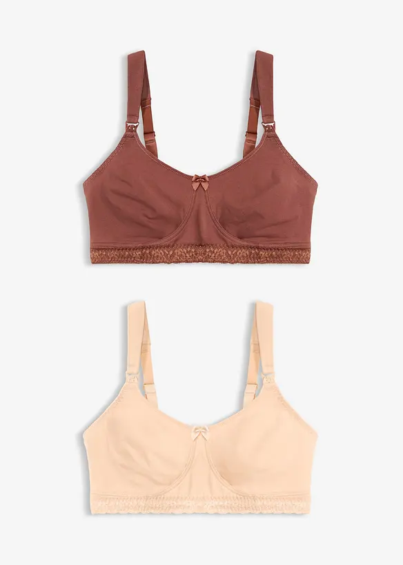Reggiseno allattamento senza ferretto con cotone biologico (pacco da 2), bonprix