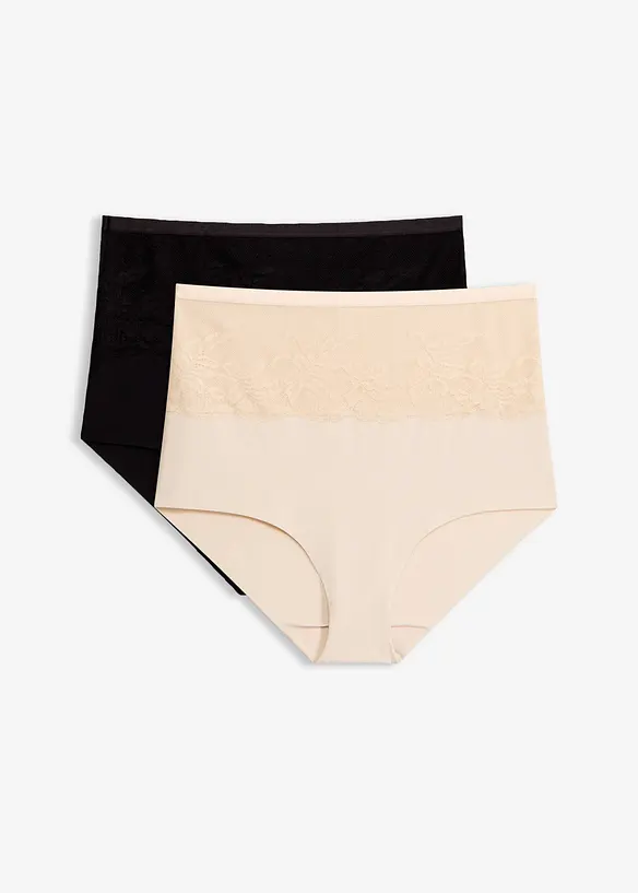 Panty lasercut con effetto modellante leggero (pacco da 2), bonprix
