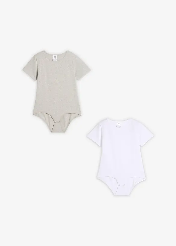 Body con cotone morbido (pacco da 2), bonprix