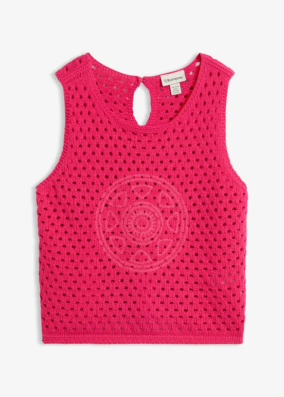 Top all'uncinetto in puro cotone, bonprix