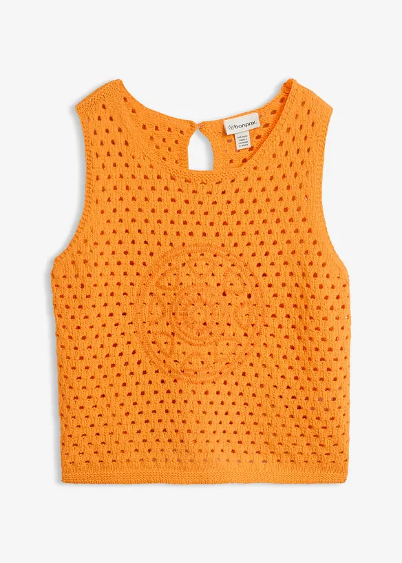 Top all'uncinetto in puro cotone, bonprix