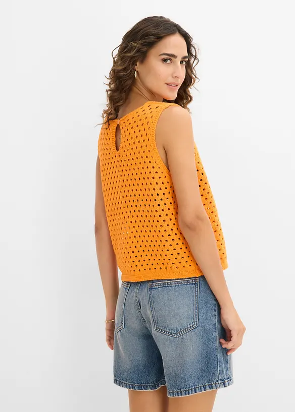 Top all'uncinetto in puro cotone, bonprix