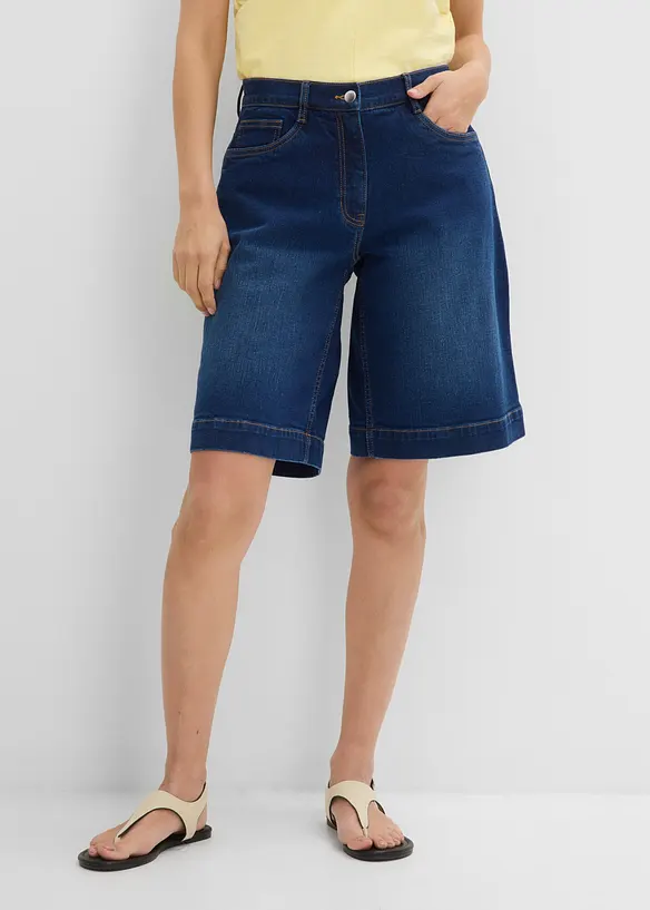 Bermuda in jeans di cotone biologico, vita media, bonprix