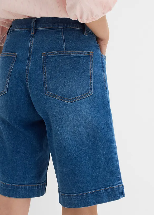 Bermuda in jeans di cotone biologico, vita media, bonprix