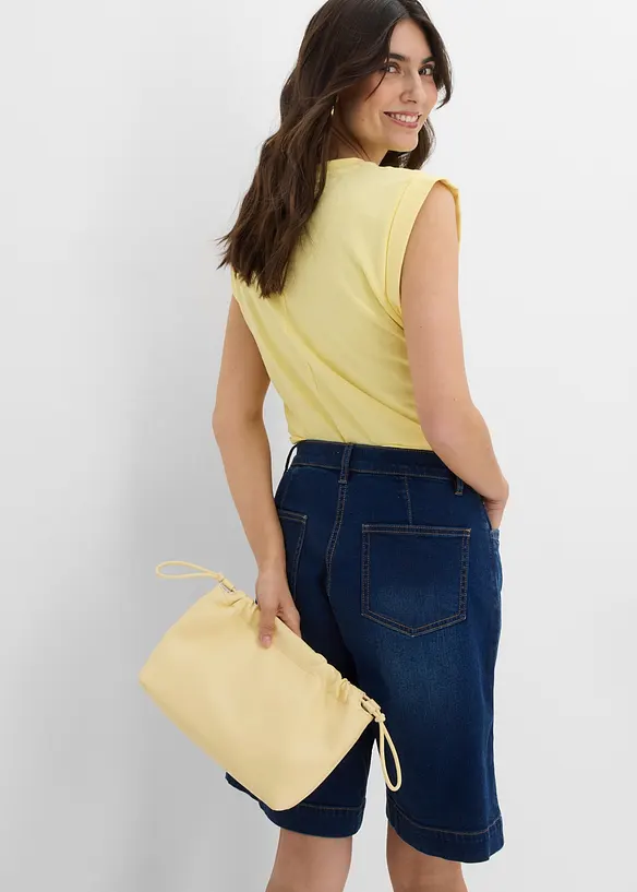 Bermuda in jeans di cotone biologico, vita media, bonprix