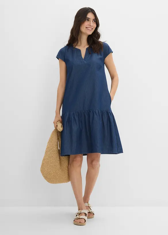 Abito tunica in jeans di cotone, bonprix