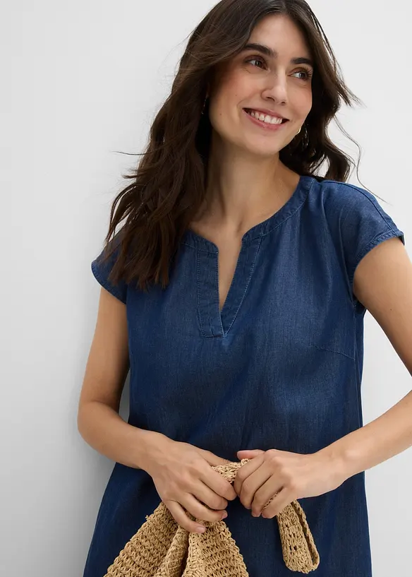 Abito tunica in jeans di cotone, bonprix