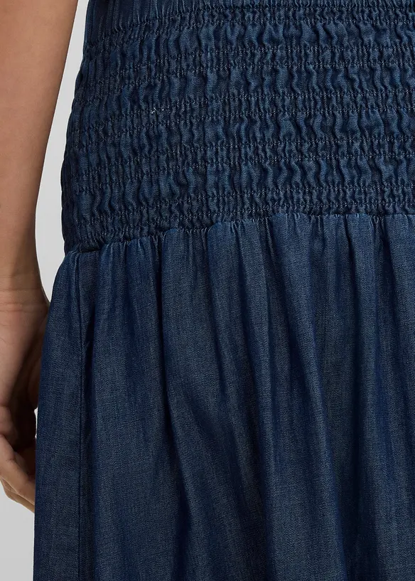 Gonna midi di jeans con elastico in vita, bonprix