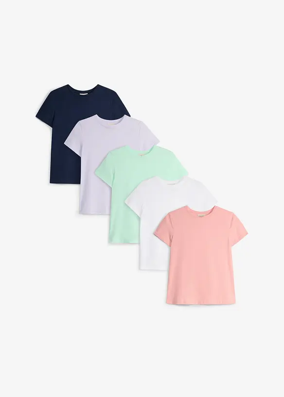 Maglia in puro cotone biologico (pacco da 5), bonprix