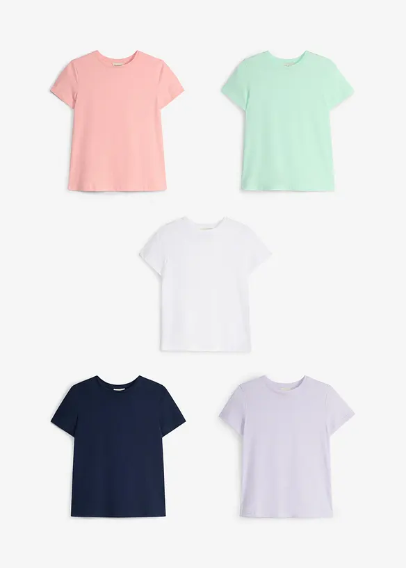 Maglia in puro cotone biologico (pacco da 5), bonprix