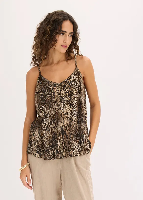 Top  in misto viscosa fluido con spalline sottili (pacco da 2), bonprix