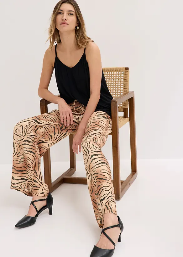 Pantaloni larghi con elastico in vita, bonprix