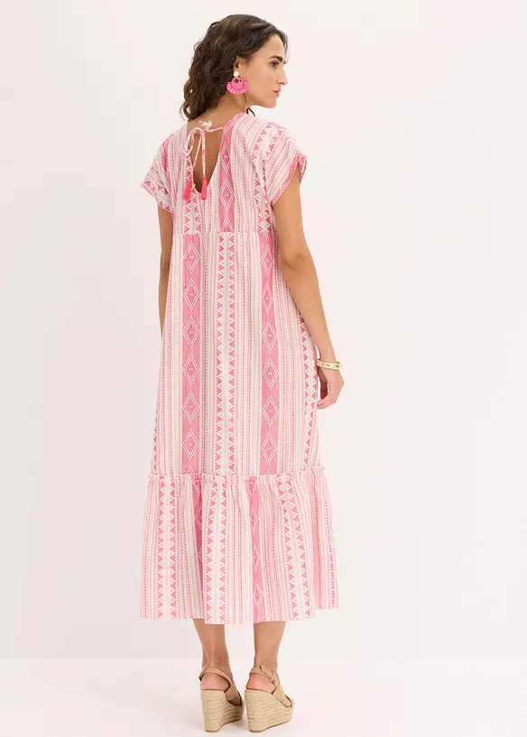 Abito midi in misto cotone, bonprix