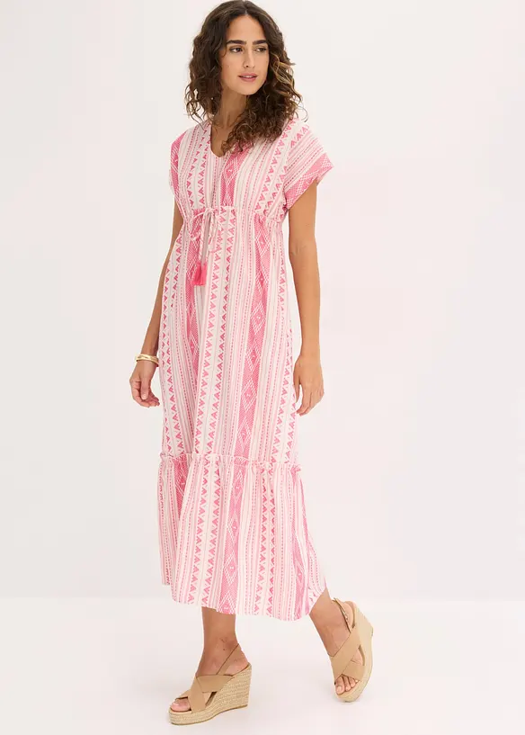 Abito midi in misto cotone, bonprix