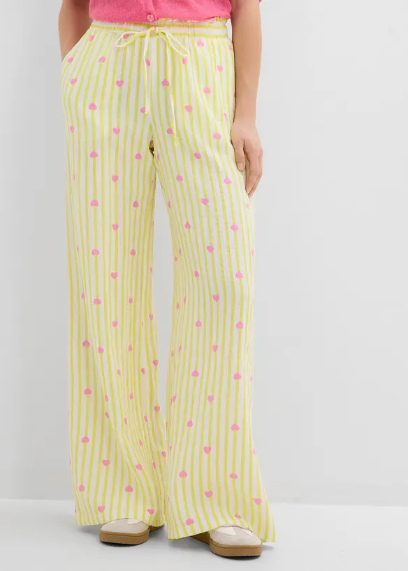 Pantaloni in mussola leggera con elastico in vita, bonprix