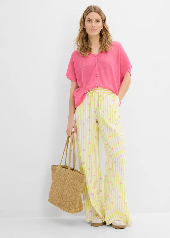 Pantaloni in mussola leggera con elastico in vita, bonprix