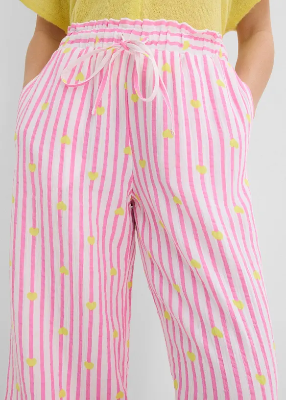 Pantaloni in mussola leggera con elastico in vita, bonprix