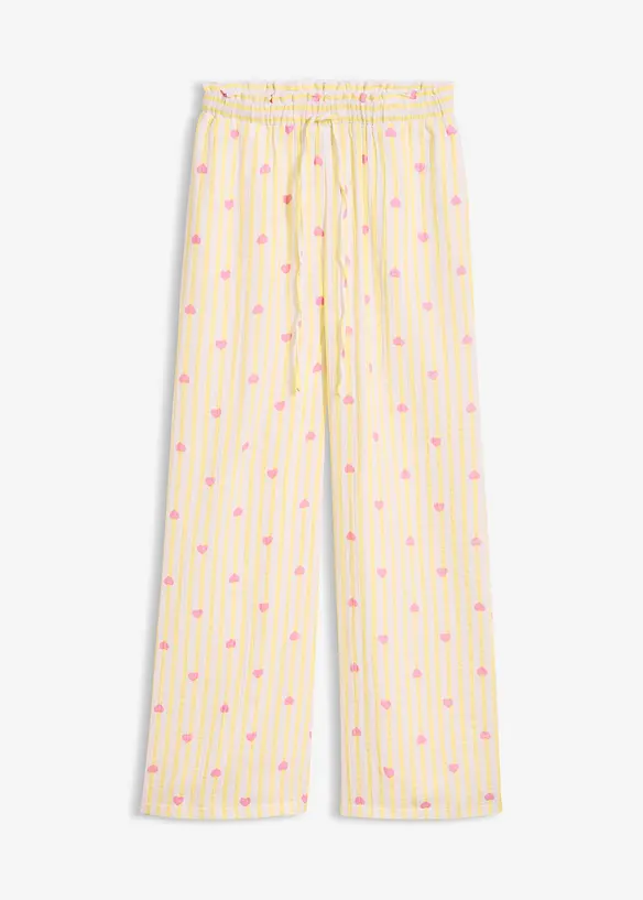 Pantaloni in mussola leggera con elastico in vita, bonprix