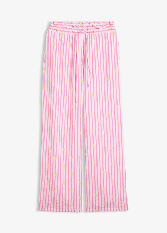 Pantaloni in mussola leggera con elastico in vita, bonprix
