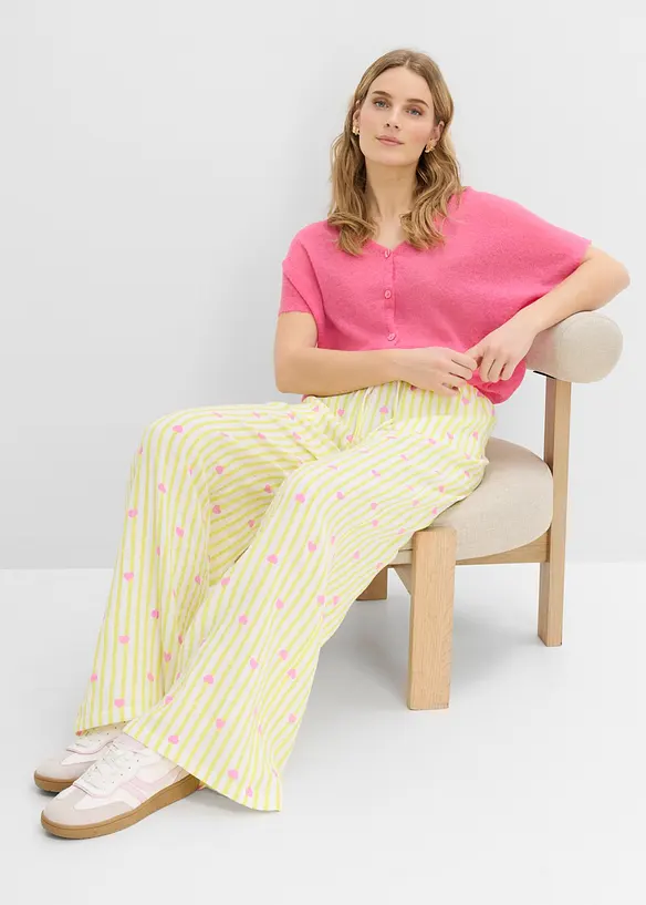 Pantaloni in mussola leggera con elastico in vita, bonprix