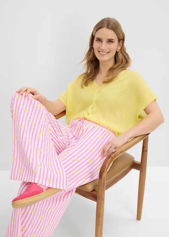 Pantaloni in mussola leggera con elastico in vita, bonprix