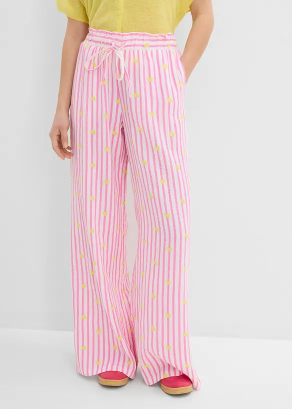 Pantaloni in mussola leggera con elastico in vita, bonprix