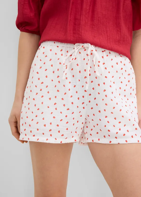 Shorts con vita elastica in mussola ariosa, bonprix
