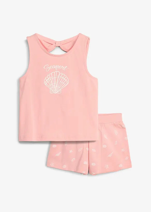 Top e shorts in puro cotone biologico (set 2 pezzi), bonprix