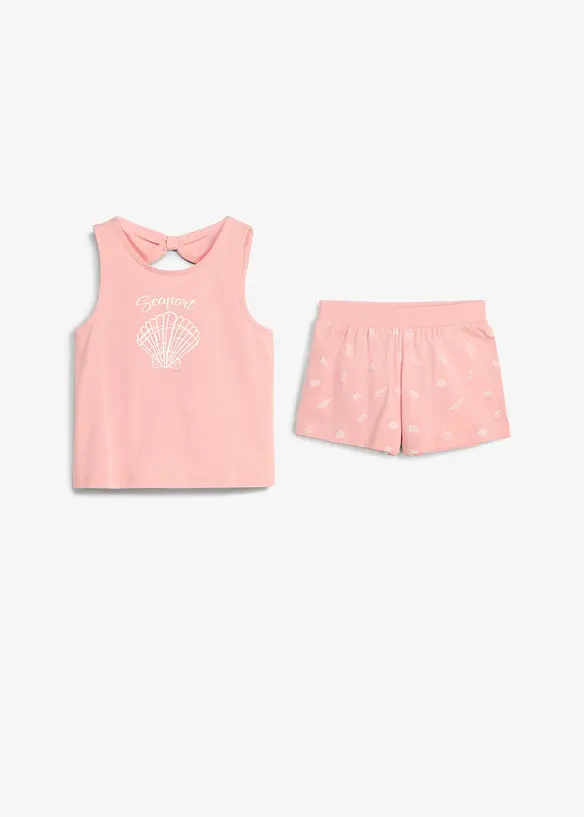 Top e shorts in puro cotone biologico (set 2 pezzi), bonprix
