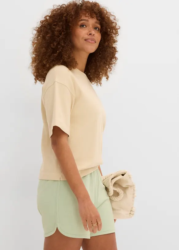 Shorts in felpa con fondo arrotondato, bonprix