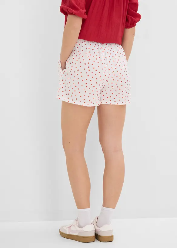 Shorts con vita elastica in mussola ariosa, bonprix